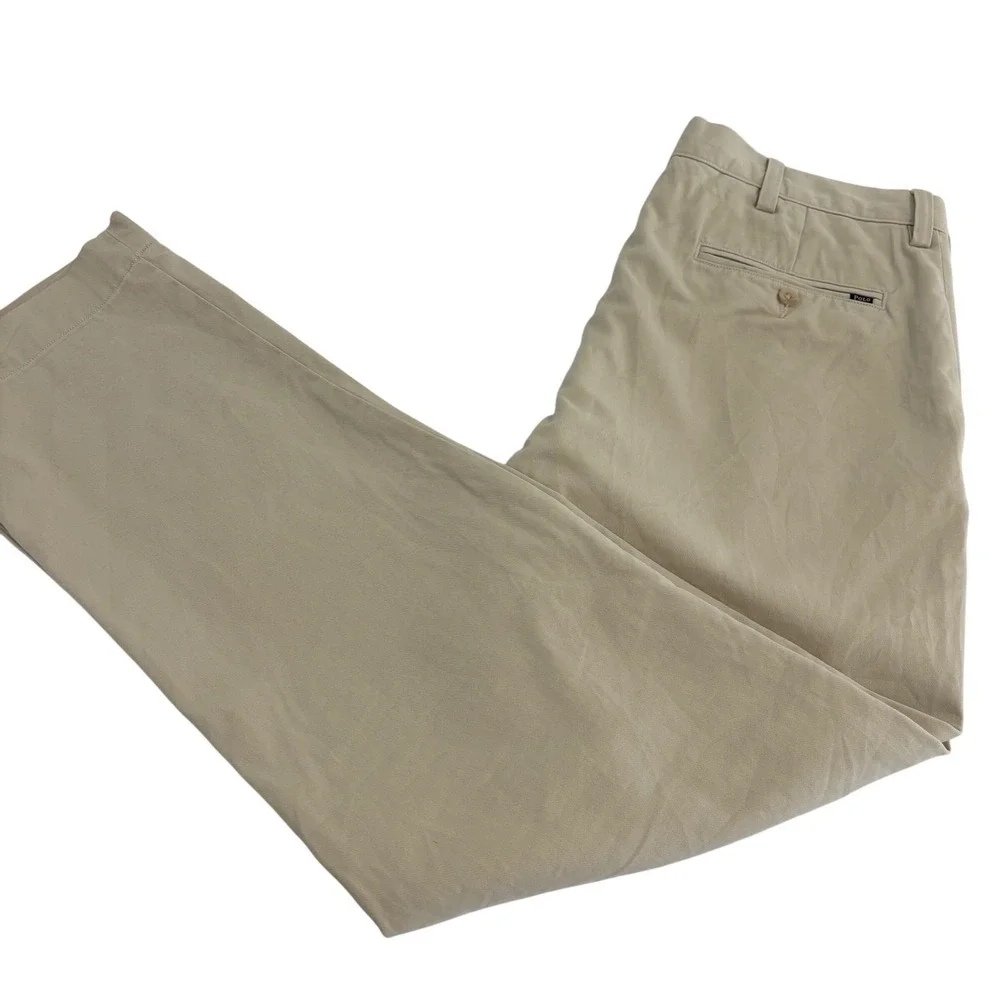 Polo Ralph Lauren Chino Pants Mens 34x31 Tan Cotton Straight Leg Flat Front